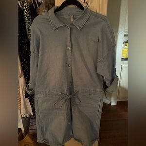 American Bazi Light Blue Denim Romper